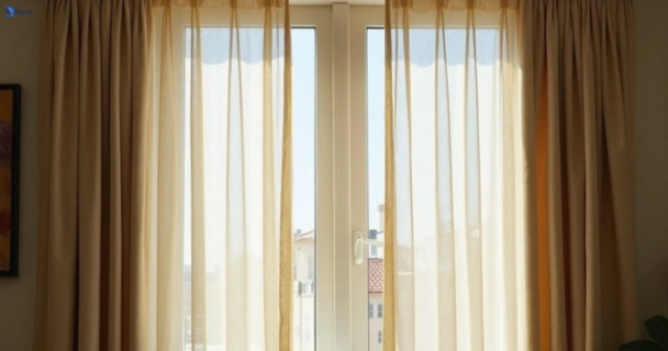 Dusty and dull curtains in wolli-creek-nsw before steam cleaning
